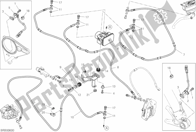 All parts for the Braking System Abs of the Ducati Diavel Xdiavel Thailand 1260 2018